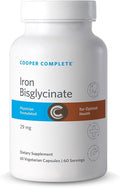 Cooper Complete Iron Bisglycinate. 29mg per Tablet. 60 Capsules per Bottle. Pack of 1