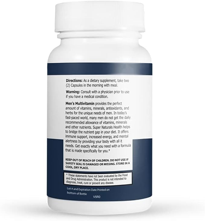 IBSolution and Men's Multivitamin Bundle - All-Natural Supplement to Support Digestive Health Gas Bloating and Constipation Immune System Support for Men - 60 Capsules 2-Pack