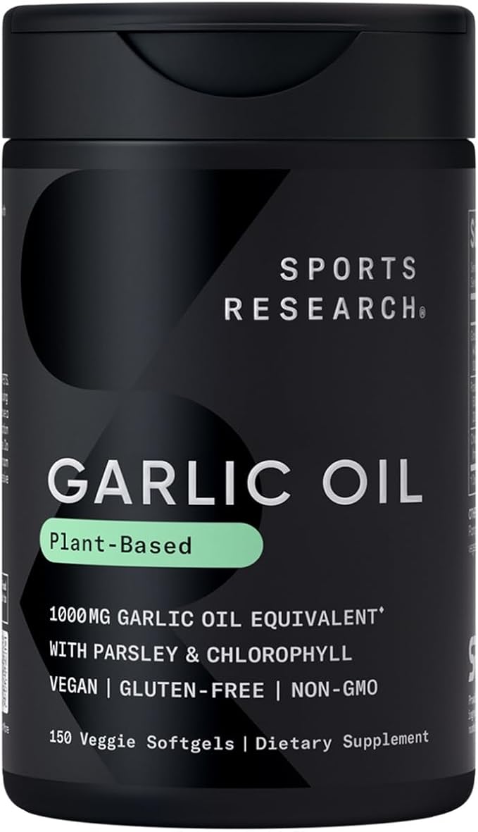 Sports Research® Immunity Pack - Odorless Garlic Oil Pills (1000mg) + Vitamin D3 + K2 + High Potency Liposomal Vitamin C Supplement 1000 mg