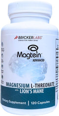 Bricker Labs Magtein® &amp Lion’s Mane-Advanced Magnesium L-Threonate Formula for Brain Health Memory &amp Focus-Cognitive Support Supplement 120 Capsules