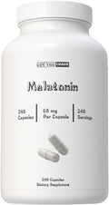 Melatonin 60mg - 240 Capsules - High Dose Melatonin for Adults - Extra Strength Sleep Support - Melatonin 60mg Adult Extra Strength Supplements