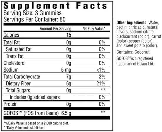 Fiber Care Gummies 240 ct 80 Servings 6g of Fiber Per Serving Help Supports Regularity &amp Promote Digestive Health Pack of 1