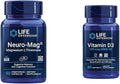 Life Extension Neuro-mag Magnesium L-threonate and Vitamin D3 Supplement Bundle for Brain Bone and Immune Health