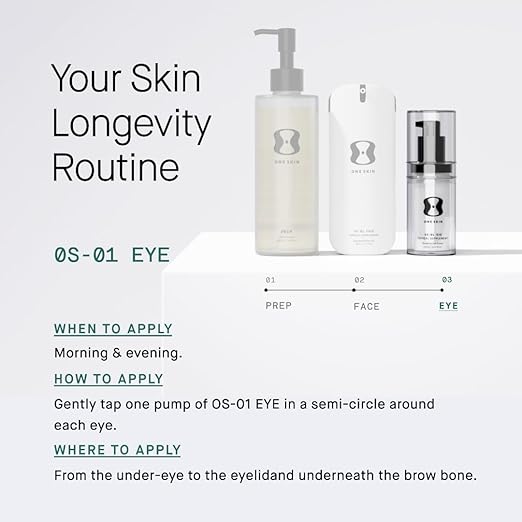 OneSkin EYE OS-01 Peptide Topical Supplement | Skin Longevity Age Reversal Eye Cream | Safe for Sensitive Skin Fragrance-Free
