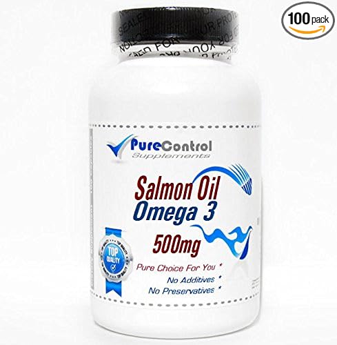 Salmon Oil Omega 3 500mg // 100 Capsules // Pure // by PureControl Supplements