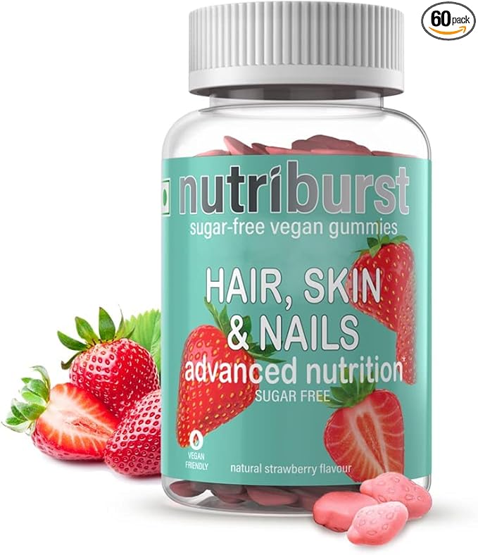 Ourtown Hair Skin &amp Nail | UKs Most Trusted Brand| Biotin Hair Gummies | for Healthy Skin Hair &amp Nails | Vegan and Sugar-Free M | Delicious Strawberry Flavored Gummies |Pack of 60