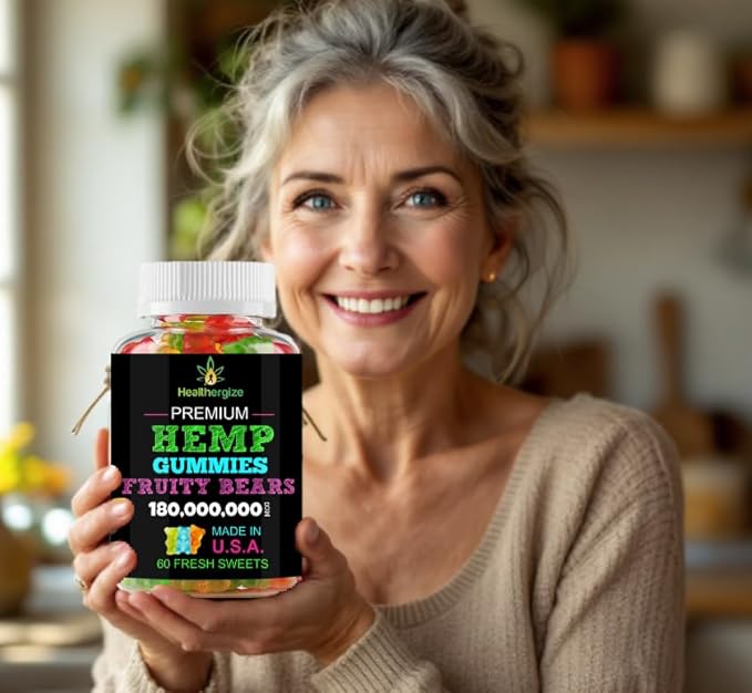 2PACK Hemp Gummies Premium Hemp Gummy Bears-for Sleep Calm Relax-Omega Hemp Oil Natural High Potency Hemp Party Edibles-Made in USA