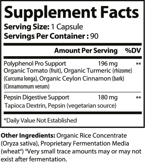Acid Balance HCL Activator 90 Capsules Pepsin Digestive Enzyme Health Supplement Non-GMO Gluten-Free Vegan Nutrient Indegestion Support