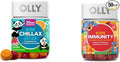 OLLY Kids Chillax Magnesium Gummies Plus L-Theanine Lemon Balm &amp Kids Immunity Gummy Immune Support Wellmune Elderberry Vitamin C Zinc Chewable Supplement Cherry - 50 Count