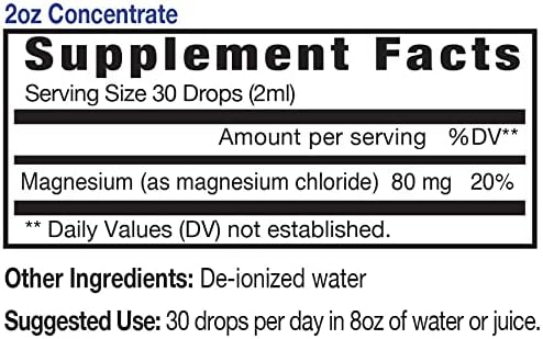 Eidon Liquid Magnesium Concentrate - Ionic Magnesium Drops Supplement for Adults Men and Women Supports Muscle Relaxation Bioavailable No Additives or Preservatives - Magnesium Chloride 2 oz
