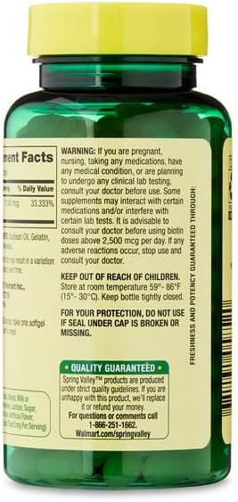 IKJ Biotin Hair/Skin/Nails Health Dietary Supplement Softgels 10000 mcg 120 Count