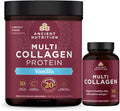 Ancient Nutrition Multi Collagen Capsules 90 Count + Multi Collagen Protein Powder Vanilla 60 Servings