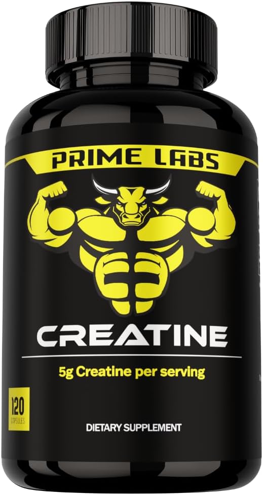 Prime Labs Creatine Monohydrate Capsules + Pre Workout Powder Supplement