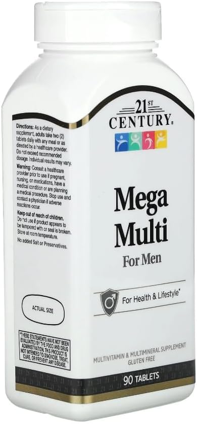 21st Century Mega Multi for Men Multivitamin &amp Multimineral 90 tablets Pack of 3
