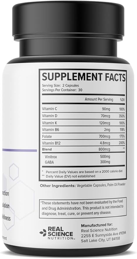 Sleep Miracle Natural Sleep Support &amp Relaxation Supplement for Adults with Vitamins C D K B6 B12 &amp Nitric Oxide Formula Deep Rest Stress Relief &amp Circulation Aid