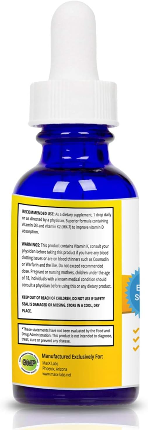 Advanced Bladder Control Supplements 60Ct + Vitamin D3 K2 Liquid Drops w/ K2 MK7-2000 IU Per Drop Liquid Vitamin D K2 Drops 1 Oz