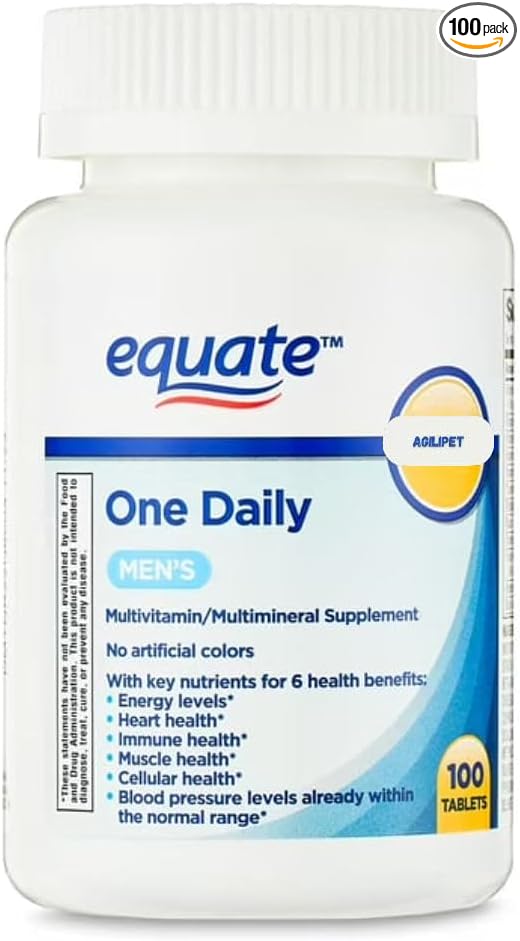 Equate One Daily Men's Multivitamin Multimineral Supplement Tablets 100 Count Sticker
