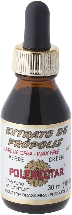 Brazil Imported Premium Bee Propolis Extract Wax Free 60 (30ml) from Polenectar - 12 Bottles