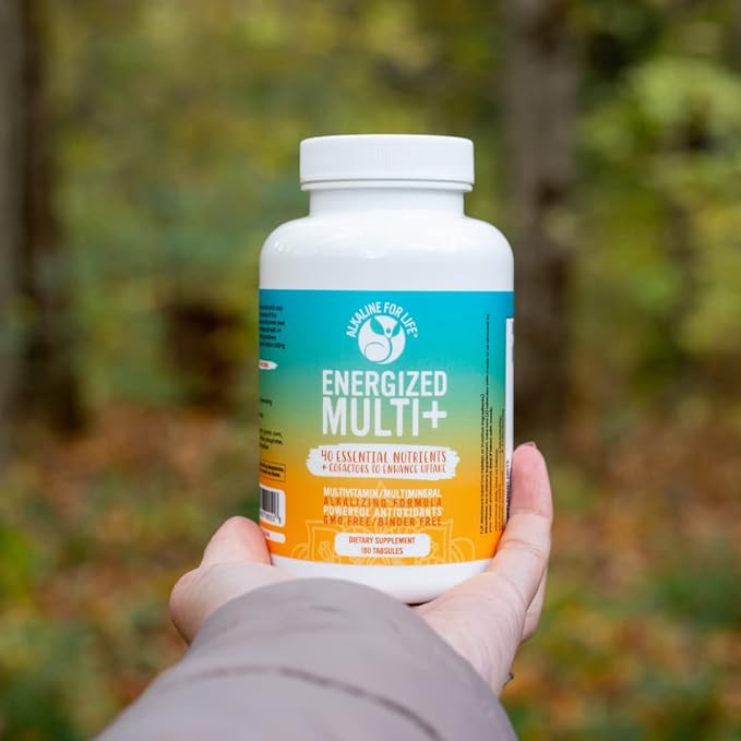 Energized Multi - Potent Multivitamin with 40 Fully Bioavailable Nutrients B Complex Vitamins Vitamin D Vitamin C Vitamin K Zinc Quercetin Calcium Magnesium in Alkalizing Forms - 60 tabs