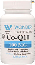 Wonder Labs CoQ10 (Coenzyme Q10) 100 Mg for Cardiovascular Health 120 Softgels