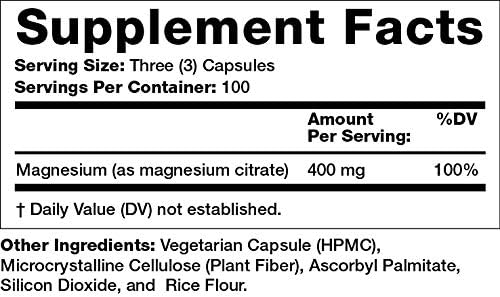 Olympian Labs Magnesium Citrate 400mg - 300 Capsules - Easy Absorbable Supporting Healthy Bones Healthy Heart and Calcium Absorption