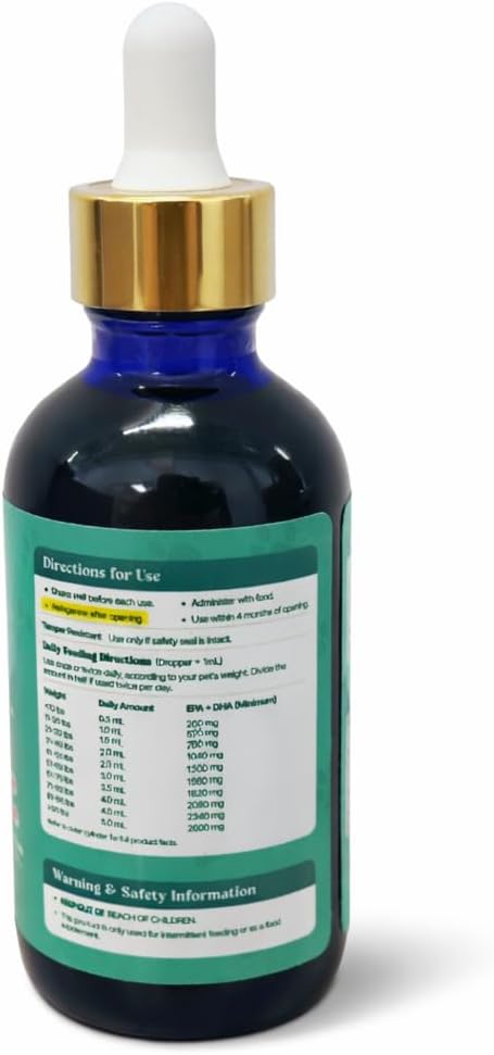 True Algae Omega | Plant Based Omega-3 Algal Oil for Dogs &amp Cats | DHA &amp EPA for Brain Nerve Heart Skin &amp Coat | Fish Oil Alternative | Single Ingredient | 4 oz