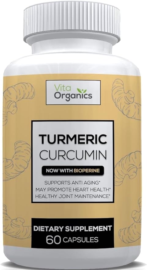 Turmeric Curcumin 1300mg - Extra‑Strength Joint &amp Inflammation Support - High Absorption with Black Pepper Extract - 95% Curcuminoids Joint Support Supplement - 60 Capsules