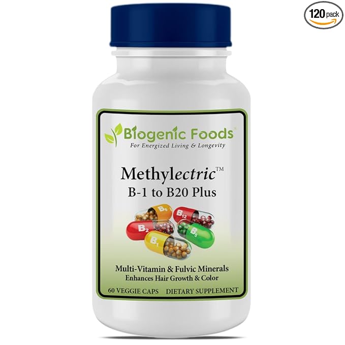 Methylectric B-50 Complex - Methylated B1 - B20 Multi-Vitamin and Fulvic Minerals Veggie Caps