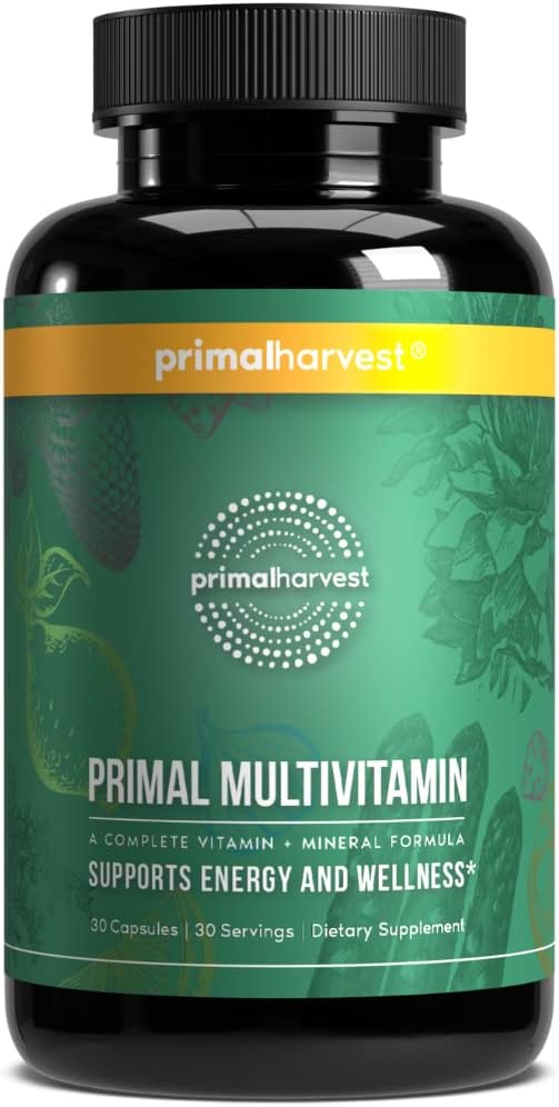Primal Harvest Multivitamin &amp Liver Supplements for Women and Men Liver Support Complex with Alpha-Lipoic Acid L-Cysteine HCL L-Glutathione Milk Thistle and Spirulina