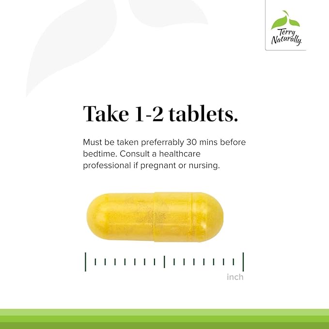 Terry Naturally Curamin Nighttime - Curcumin &amp DLPA Capsule Supplement - Non-GMO Supplement to Support Healthy Sleep &amp Relaxation - Herbal Supplement with Melatonin - 30 Capsules
