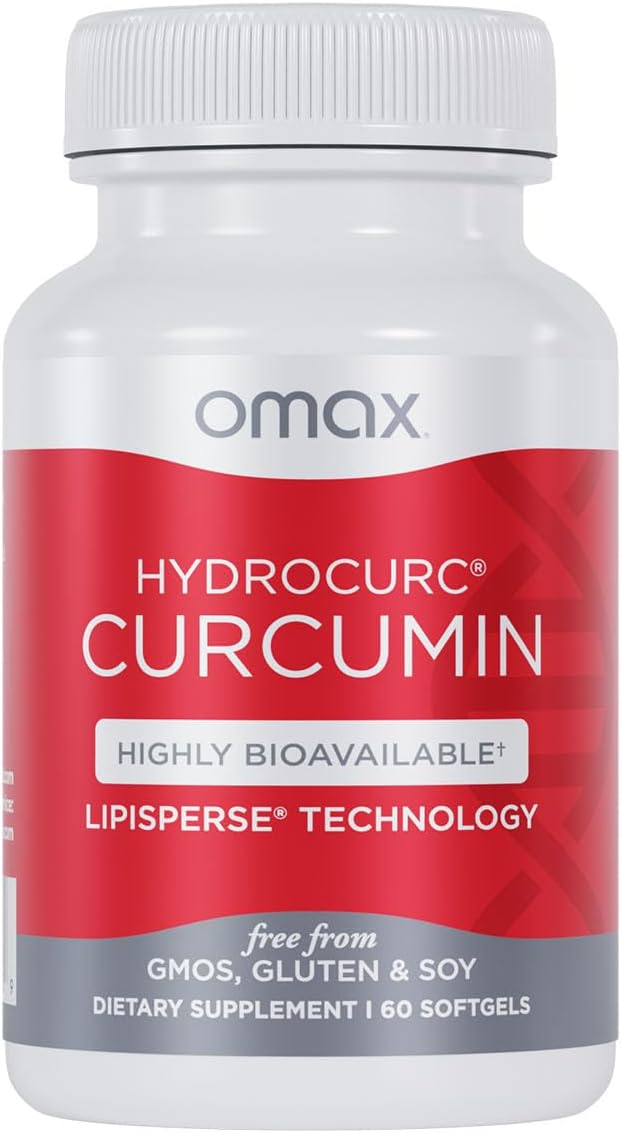 Omax3 HydroCurc Turmeric Curcumin Softgels – Highly Bioavailable Nanoparticle Potency &amp Absorption 150mg HydroCurc 60 Softgels