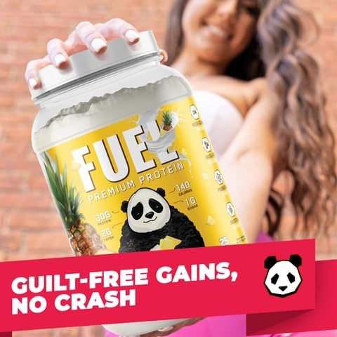 Underground Bio Labs Panda Fuel Premium Protein WheyHydrolyzed CollagenCaseinProbiotics Enzymes Keto FriendlyTime Release 25 Servings (2.5 Pound Pineapple Whip)