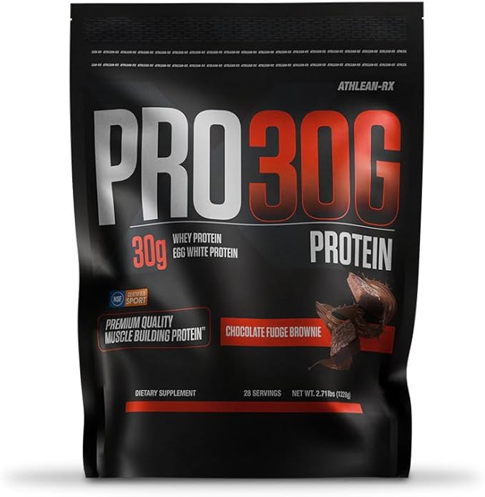 ATHLEAN-X PRO-30G Premium Whey Protein Isolate Powder Chocolate Fudge Brownie Gluten-Free Low Sugar 30g of High Protein Powder for Muscle Recovery &amp Growth
