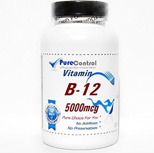 B-12 Vitamin 5000mcg // 200 Capsules // Pure // by PureControl Supplements