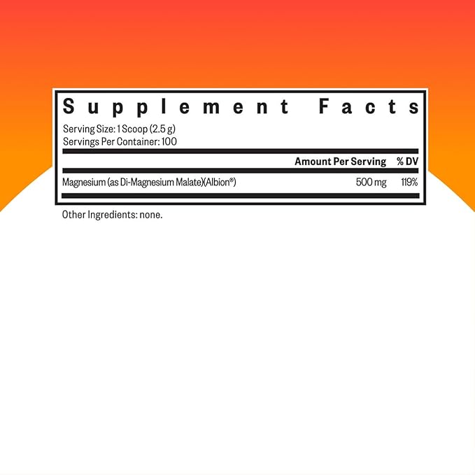 Seeking Health Magnesium Malate Powder - Mineral Supplement Supports Bone Health &amp Muscle Health - Formula with Dimagnesium Malate to Support Absorption - 500 mg 100 Servings