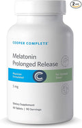 Prolonged Release Melatonin 5mg.Two-Phased delivery releases melatonin quicklythen steadily over six hours.B6 (pyridoxine HCI) and Calcium aid in melatonin biosynthesis 90 Tablets per bottle 2 Pack