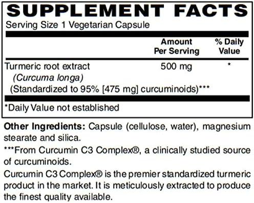 BariatricPal 500mg Turmeric Extract Capsules with Curcumin C3 Complex® (60 Count)