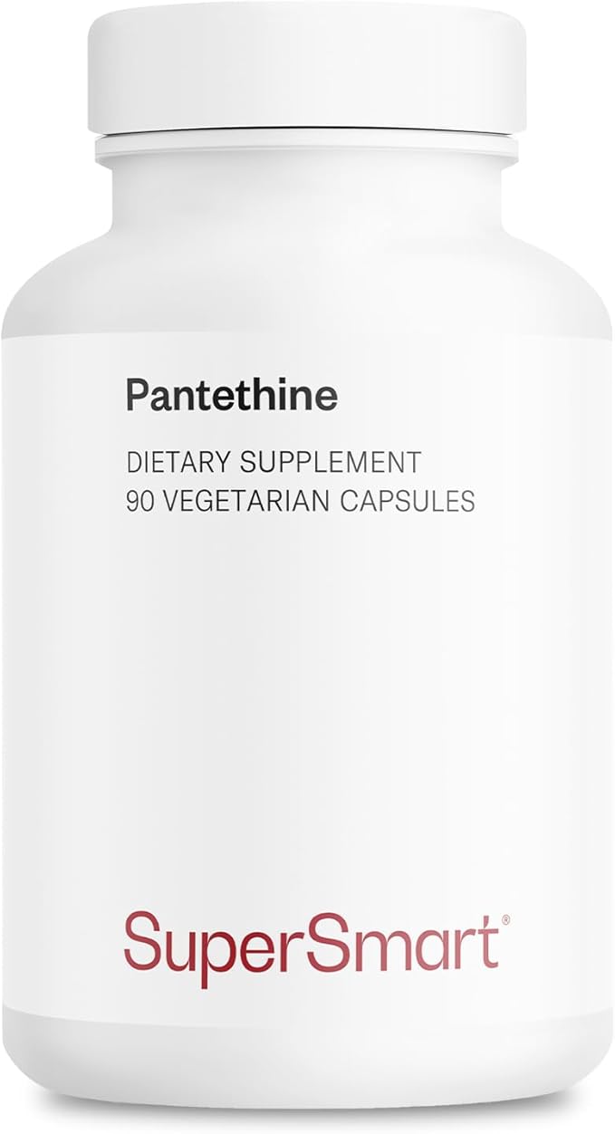Supersmart - Pantesin Pantethine 600 mg per Day (Pantothenic Acid) - Active Vitamin B5 Supplement | Non-GMO &amp Gluten Free - 90 Vegetarian Capsules