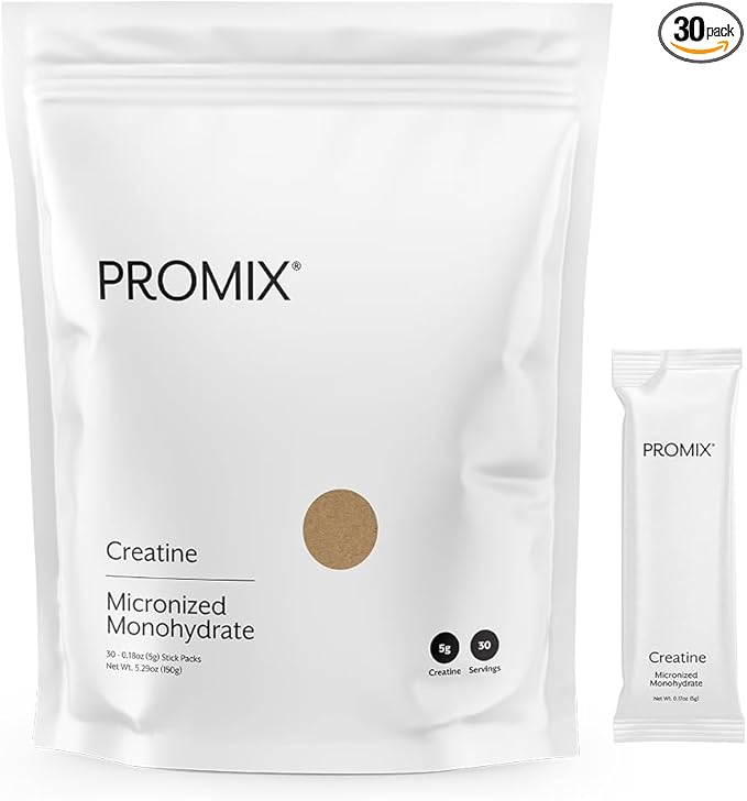ProMix Nutrition Creatine Monohydrate Travel Packs 5g of micronized Clean Creatine for Men and Women Supports Muscle Growth &amp Recovery Vegan - 30 Servings