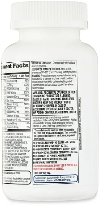 Equate Complete Multivitamin/Multimineral Supplement Tablets Adults 200 Count - Adults Sticker.