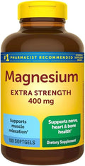 Extra Strength Magnesium 400mg | Bone Nerve &amp Muscle Support | 180 Softgels – 6 Month Supply | Gluten Free | High Potency Relaxation &amp Wellness Supplement | Nature Inspired Formula.