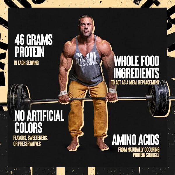 Animal Meal - Protein Shake with Whole Food Ingredients Aids in Muscle Recovery with Egg White Beef &amp Pea Protein Blend Chocolate Flavor 5 lbs