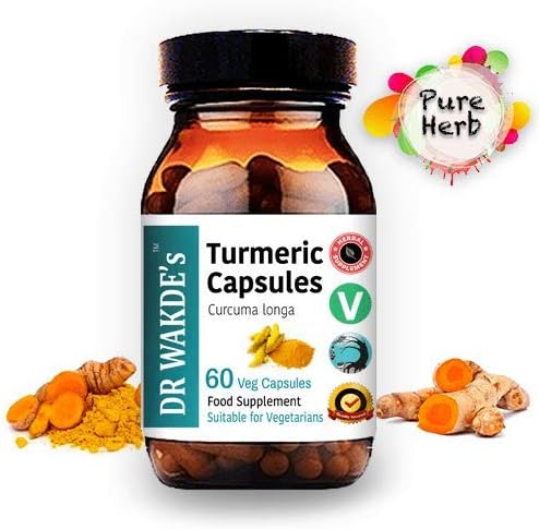 DR WAKDE'S Turmeric Capsules (Curcuma Longa 60 Veg Caps Plant-Based Supplement Ayurvedic Herb All Natural Vegan)