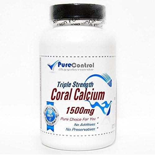 Triple Strength Coral Calcium 1500mg // 200 Capsules // Pure // by PureControl Supplements