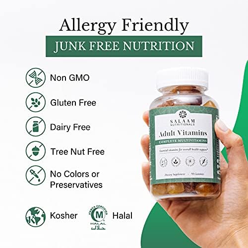 Salaam Nutritionals - Adult Multivitamins Vitamin Gummies for Women and Men Multivitamins for Adults with 11 Essential Vitamins and Minerals 90 Count 2 Packs