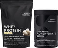 Sports Research Creatine Monohydrate (100 Servings) &amp Vanilla Whey Protein (63 Servings) The Dynamic Duo for Lean Muscle Building Improved Performance Strength &amp Workout Recovery - Sports N