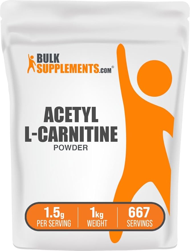 BulkSupplements.com Acetyl L-Carnitine Powder - as ALCAR HCl Carnitine Supplement - Gluten Free 1.5g per Serving 1kg (2.2 lbs) (Pack of 1)