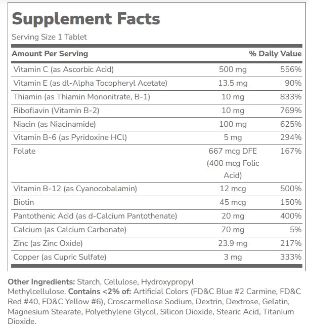 21st Century Vitamin B-Complex with Zinc Tablets 66 Count (6 Pack)