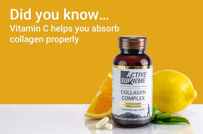 Type 2 Collagen for Joint Support | Grass-Fed Hydrolyzed with Hyaluronic Acid &amp Vitamin C | Joint Health &amp Cartilage Support