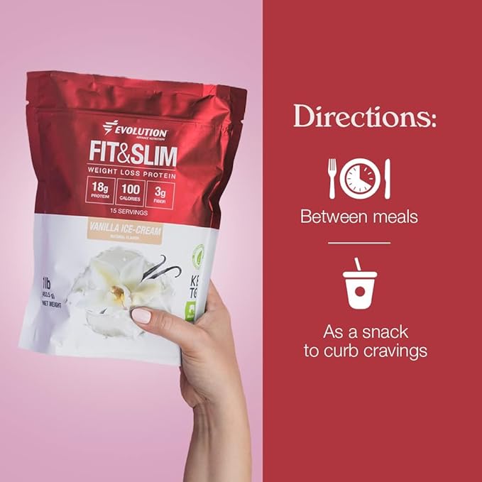 Evolution Advance Nutrition Fit &amp Slim Blend – Grass-Fed Whey Protein Powder for Easy Digestion Keto-Approved Non-GMO Stevia Sweetened Natural Flavor – 2 Pounds (Vanilla)